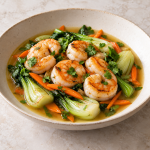Ginger Shrimp, Bok Choy and Rice-Vinegar Broth - Fresh Start 30: A Journey To Better Health Ginger Shrimp, Bok Choy and Rice-Vinegar Broth
